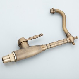 Deck Mounted Single Handle One Hole with Antique Brass Kitchen Tap