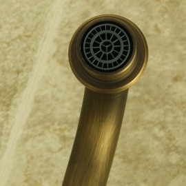 Deck Mounted Two Handles One Hole with Antique Brass Kitchen Tap