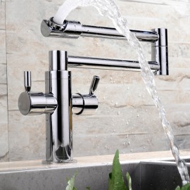 Deck Mounted Two Handles One Hole with Chrome Kitchen Tap