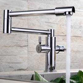 Deck Mounted Two Handles One Hole with Chrome Kitchen Tap