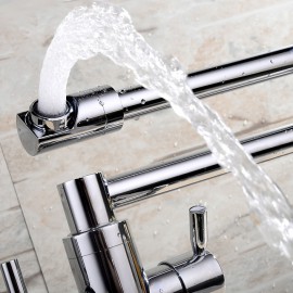 Deck Mounted Two Handles One Hole with Chrome Kitchen Tap