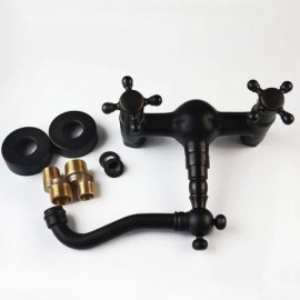 Wall Mounted Two Handles Two Holes with Oil-rubbed Bronze Kitchen Tap