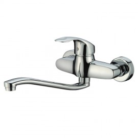 Wall Mounted Chrome Single Handle Finished Solid Brass Kitchen Tap