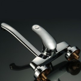 Wall Mounted Chrome Single Handle Finished Solid Brass Kitchen Tap