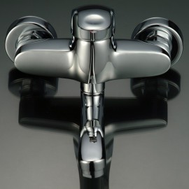 Wall Mounted Chrome Single Handle Finished Solid Brass Kitchen Tap