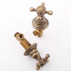 2 Handles Antique Brass Bathroom Basin Mixer Faucet Tap