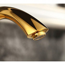 3 Pcs Golden Color Tap 2 Handle Waterfall Tap Bathroom Basin Sink Bathtub Mixer Faucet