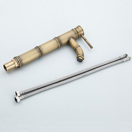 Vessel Single Handle One Hole in Antique Brass Bathroom Sink Tap