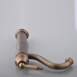 Antique Brass Finish Single Hole Single Handle Bathroom Basin Faucet(Tall)