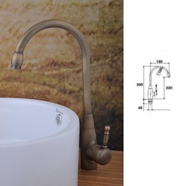 Antique Brass Finish Single Hole Single Handle Bathroom Basin Faucet(Tall)