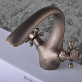Antique Brass Finish Single Hole Single Handle Bathroom Bathroom Sink Faucet