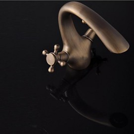 Antique Brass Finish Single Hole Single Handle Bathroom Bathroom Sink Faucet