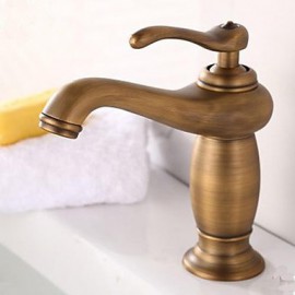 Antique Brass Finish Bathroom Sink Faucet