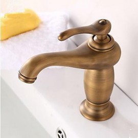 Antique Brass Finish Bathroom Sink Faucet