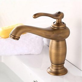 Antique Brass Finish Bathroom Sink Faucet