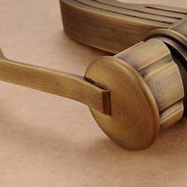 Antique Brass Finish Single Handle Centerset Wood-Like Bathroom Sink Faucet(Tall)