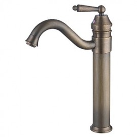 Antique Brass Single Handle Centerset Bathroom Sink Faucet
