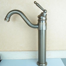 Antique Brass Single Handle Centerset Bathroom Sink Faucet