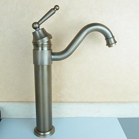 Antique Brass Single Handle Centerset Bathroom Sink Faucet
