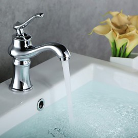 Antique Finish Brass One Hole Single Handle Bathroom Sink Faucet