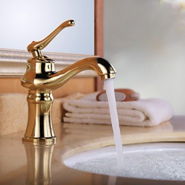 Antique Finish Brass One Hole Single Handle Bathroom Sink Faucet