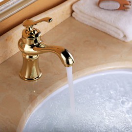 Antique Finish Brass One Hole Single Handle Bathroom Sink Faucet