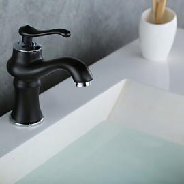 Antique Finish Brass One Hole Single Handle Bathroom Sink Faucet