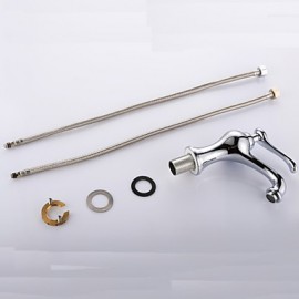 Antique Finish Brass One Hole Single Handle Bathroom Sink Faucet