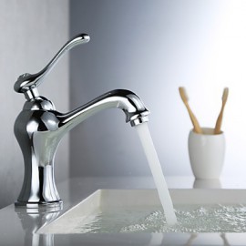 Antique Finish Brass One Hole Single Handle Bathroom Sink Faucet