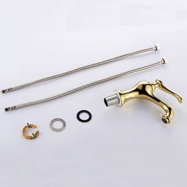 Antique Finish Brass One Hole Single Handle Bathroom Sink Faucet