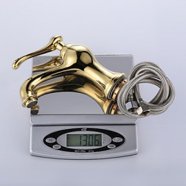 Antique Finish Brass One Hole Single Handle Bathroom Sink Faucet