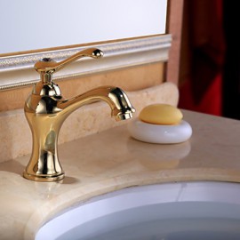 Antique Finish Brass One Hole Single Handle Bathroom Sink Faucet