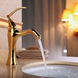 Antique Finish Brass One Hole Single Handle Bathroom Sink Faucet