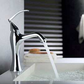 Antique Finish Brass One Hole Single Handle Bathroom Sink Faucet