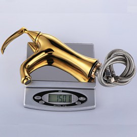 Antique Finish Brass One Hole Single Handle Bathroom Sink Faucet