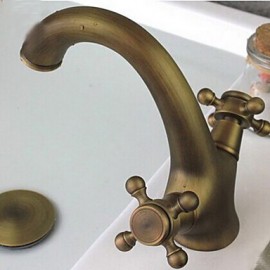 Antique Inspired Bathroom Sink Faucet - Antique Brass Finish