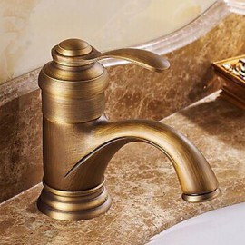 Antique Inspired Bathroom Sink Faucet - Antique Brass Finish