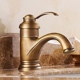 Antique Inspired Bathroom Sink Faucet - Antique Brass Finish