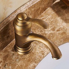 Antique Inspired Bathroom Sink Faucet - Antique Brass Finish
