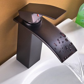 Antique Oil Rubbed Bronze Waterfall Painting Finish Bathroom Sink Faucet