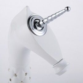 Antique Painting Brass One Hole Single Handle Bathroom Sink Faucet