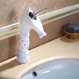 Antique Painting Brass One Hole Single Handle Bathroom Sink Faucet