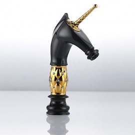 Antique Painting Brass One Hole Single Handle Bathroom Sink Faucet