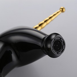 Antique Painting Brass One Hole Single Handle Bathroom Sink Faucet