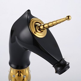 Antique Painting Brass One Hole Single Handle Bathroom Sink Faucet