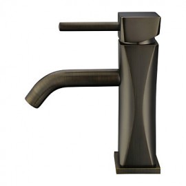 Antique Solid Brass Bathroom Sink Faucet (Antique Copper Finish)