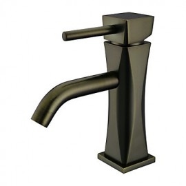Antique Solid Brass Bathroom Sink Faucet (Antique Copper Finish)