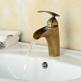 Antique Style Chrome Plating And Gold Plating Single Handle One Hole Hot And Cold Water Bathroom Sink Faucet