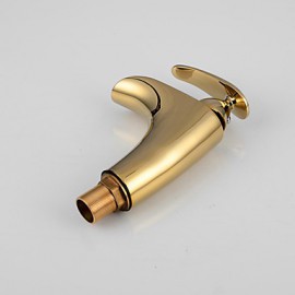 Antique Style Chrome Plating And Gold Plating Single Handle One Hole Hot And Cold Water Bathroom Sink Faucet