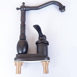 Antique Style Oil-Rubbed Bronze Finish Two Holes Bathroom Sink Faucet